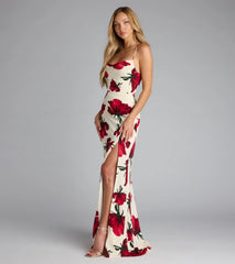 Rowyn Floral Lace-Up Mermaid Formal Dress