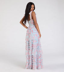 Catrina Corset A-Line Floral Mesh Formal Dress