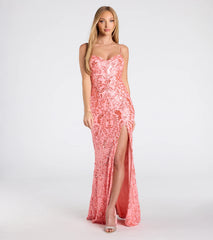 Ebony Sequin Corset Slit Mermaid Dress