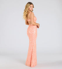 Darlene Cutout Back Bodycon Sequin Formal Dress