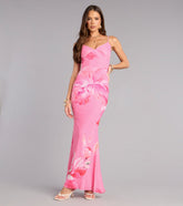 Flirt Factor Floral Mesh Maxi Dress