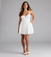 Extra Dose Of Cuteness Lace-Up Skater Dress