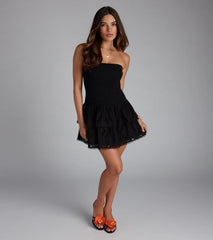 Cutie Vibes Eyelet Drop Waist Skater Dress