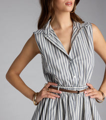 Bubbly and Booked Striped Collar Dress