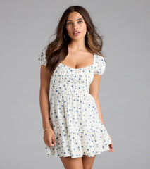 Cute And Sunny Floral Skater Dress