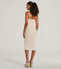 Trend Moment Lace-Up Bodycon Midi Dress