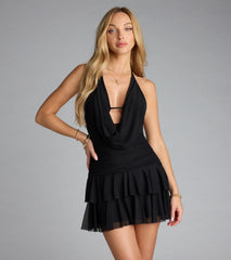 Drama In The Details Open Back Skater Mini Dress