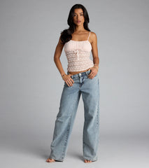 Sweet Talk Bow Lace Cami Top