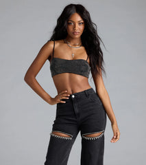 Just For Tonight Rhinestone Bra Top