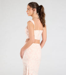 Romance Me Floral Jacquard Corset Top