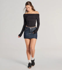 Chic Essential Off-Shoulder Long Sleeve Top