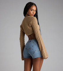 Feeling Breezy Crochet Bolero Sweater