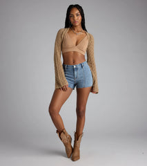 Feeling Breezy Crochet Bolero Sweater