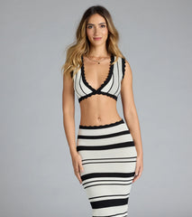 Way She Moves Striped Bra Top