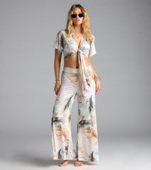 Mornings In Tulum Tropical Tie-Front Crop Top