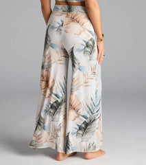 Mornings In Tulum Tropical Wide-Leg Pants