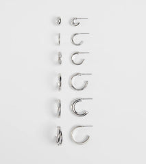 Sleek And Chic Six Pack Earrings Set