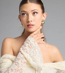 Glam Love Heart Drop Earrings