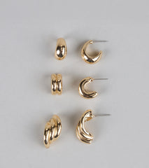 Glow Up Essentials Hoop Earrings Set