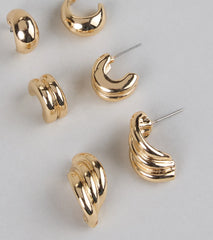 Glow Up Essentials Hoop Earrings Set