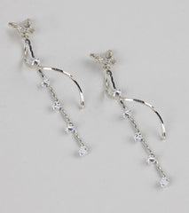 Float Like Magic Butterfly Rhinestone Earrings