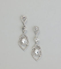 Vintage Glitz Rhinestone Chandelier Earrings