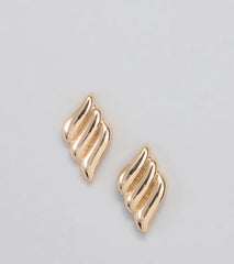 Chic Wonders Ribbed Wave Earrings