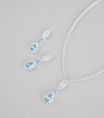 Call Me Princess Rhinestone Necklace And Earrings Set