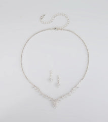 Dazzling Match Necklace And Earrings Set