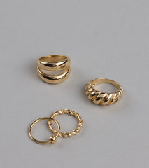 Infinite Style Four Pack Ring Set