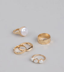 Trending Now Faux Pearl Ring Set
