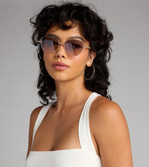 Too Glam To Shade Square Rhinestone Trim Sunglasses