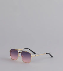 Sunset Drip Retro Aviator Sunglasses