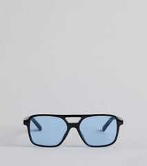 On The Go Babe Colored Aviator Square Sunglasses