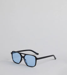 On The Go Babe Colored Aviator Square Sunglasses