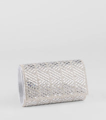 Glam Soiree Rhinestone Baguette Clutch