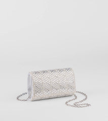 Glam Soiree Rhinestone Baguette Clutch