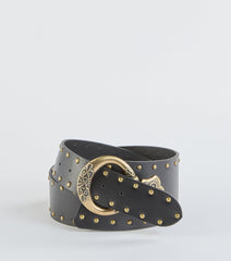 Trendy Flair Studded Faux Leather Belt