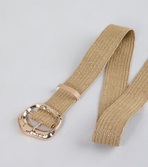 Serving Summer Raffia Stretch Belt