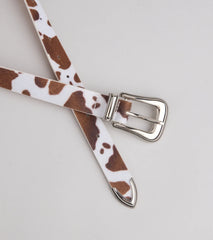 Rodeo Time Cow Print Belt