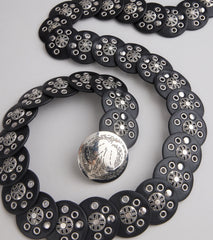Boho Edge Faux Leather Medallion Belt