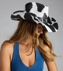 Saddle Up Cow Print Cowboy Hat