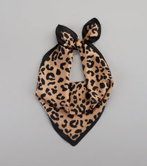 Sleek Purrfection Leopard Print Satin Scarf