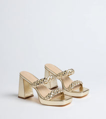 Social Season Braided Strap Mules