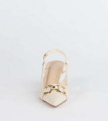 Summer Fave Linen Slingback Stiletto Pumps