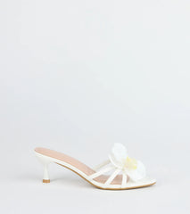 Vacay Ready Flower Strap Stiletto Mules