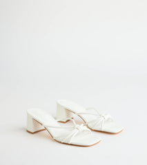 Sleek Staple Strappy Square Toe Mules