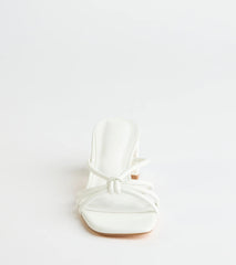Sleek Staple Strappy Square Toe Mules