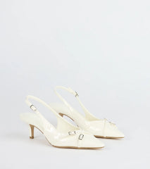 Chic Buckle Strap Sling-Back Stiletto Pumps