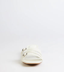 Trendy Steps Buckle Strap Kitten Heel Mules